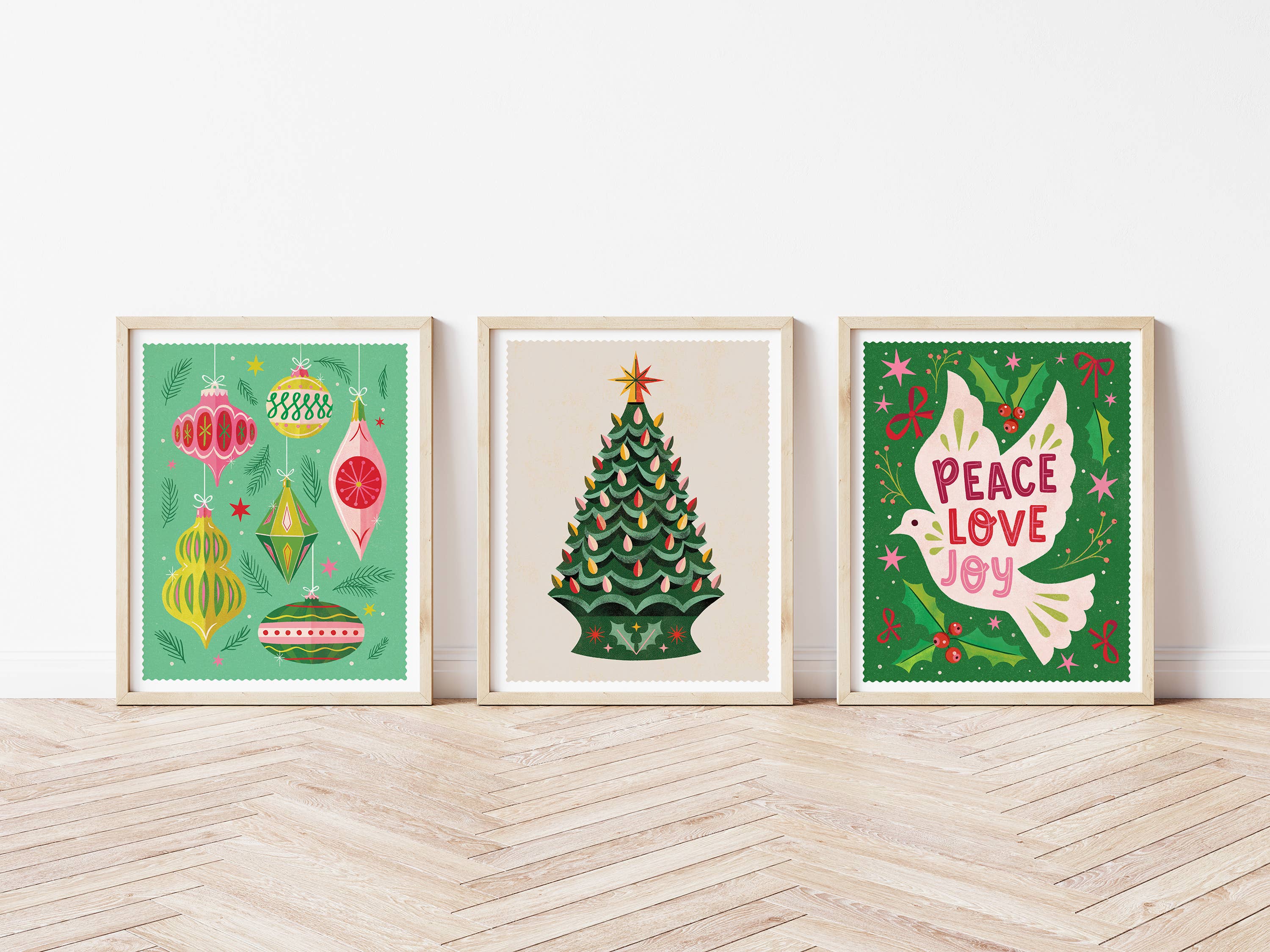 Katie Melrose Made - Wholesale Art Print - Vintage Ornaments Holiday Art Print2