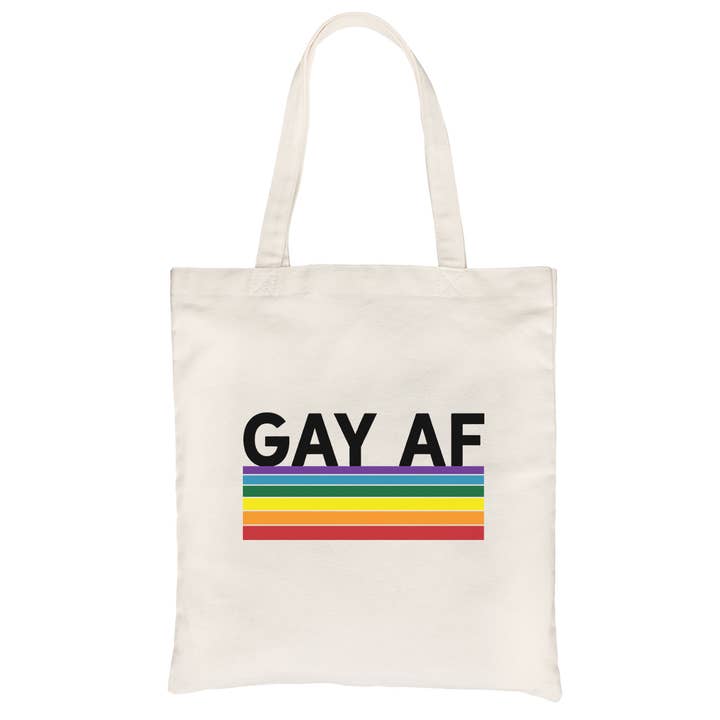 365 In Love - Wholesale Tote Bag - Unisex - Gay AF Rainbow Stripes Canvas Bag1