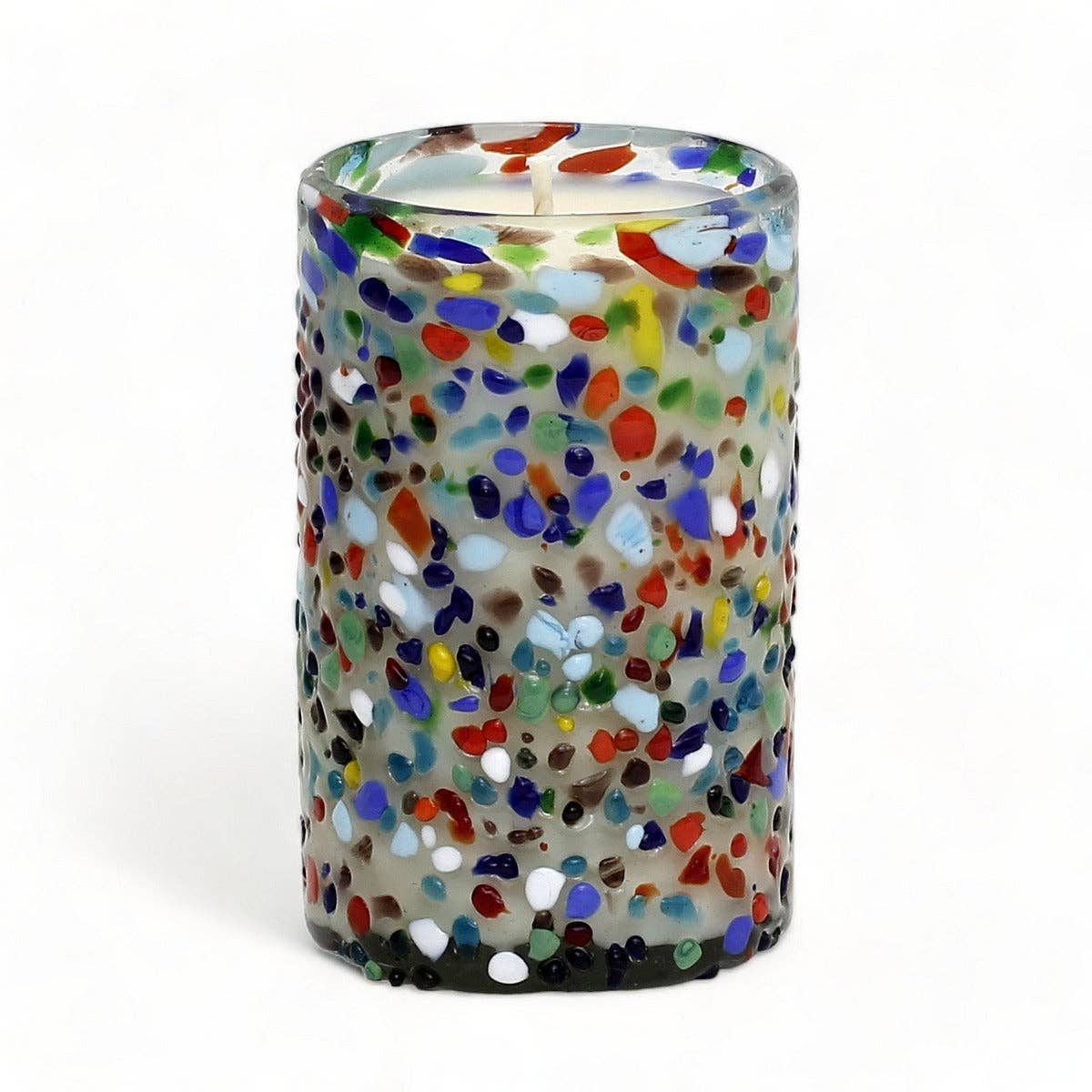Artistica - Deruta of Italy - Wholesale Jar/Filled Candle - HOLIDAYS MURANO CANDLE: Murano Murrina Style Glass Tall Tumbler (Tall 14 Oz.)4
