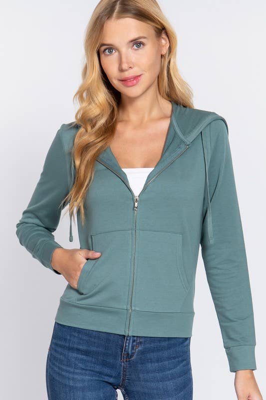 Active Basic | Active USA - Wholesale Hoodie - Women's - Long Sleeve Zipper French Terry Hoodie Jacket26