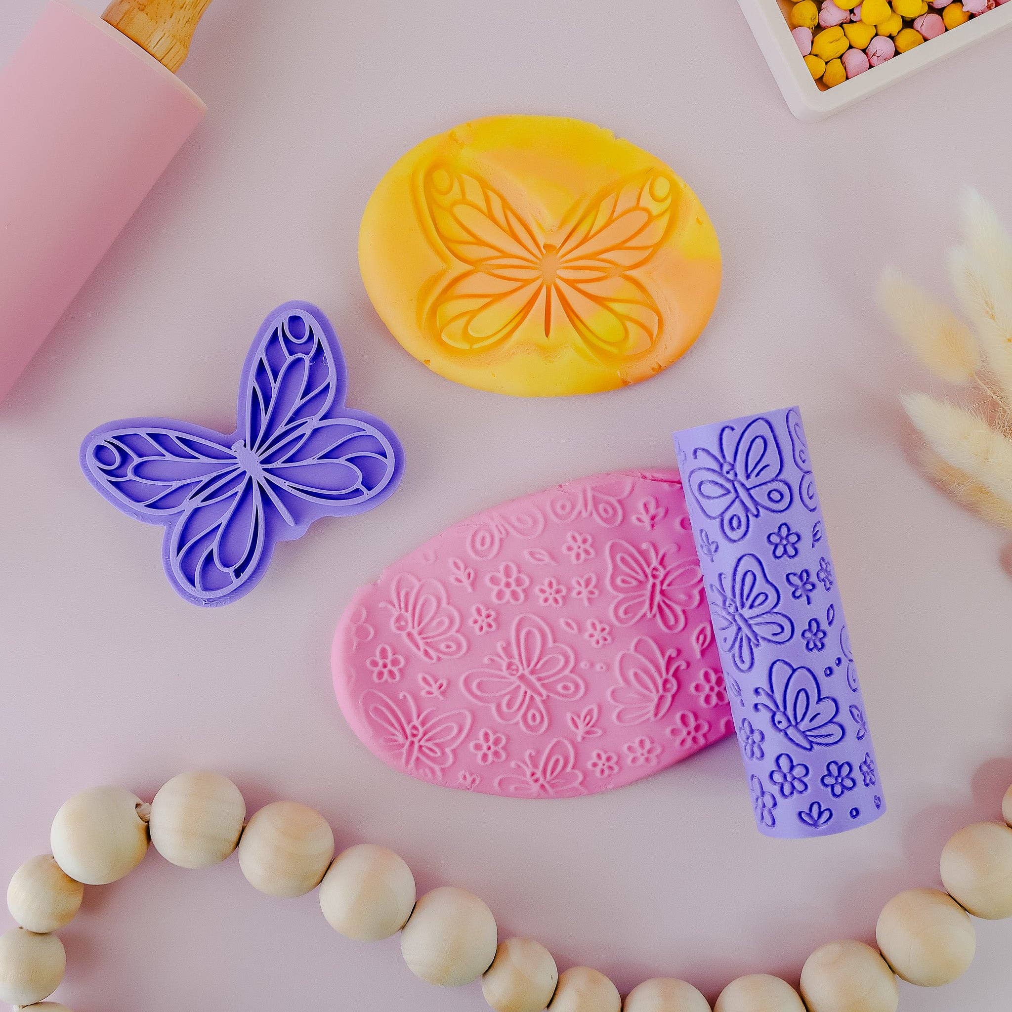 Play Sense - Vente Pâte ingénieuse/slime – enfant - Rouleau texturé écologique papillon3