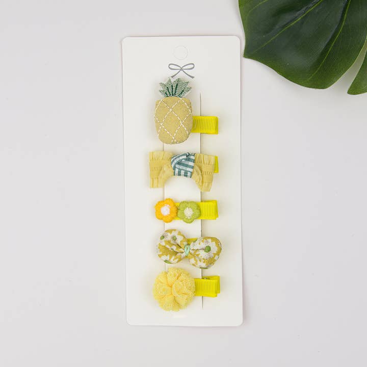 SoapElenGlen - Wholesale Hair Clip - Kids - 5Pcs Baby Toddler Cute Fully Lined Hair Clips