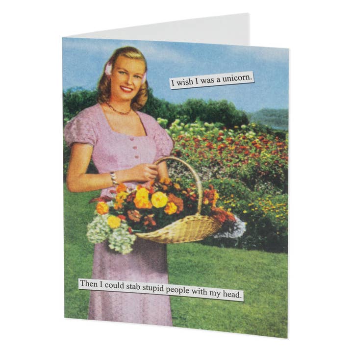 Birthday Card Unicorn Anne Taintor for wholesale by Boston International