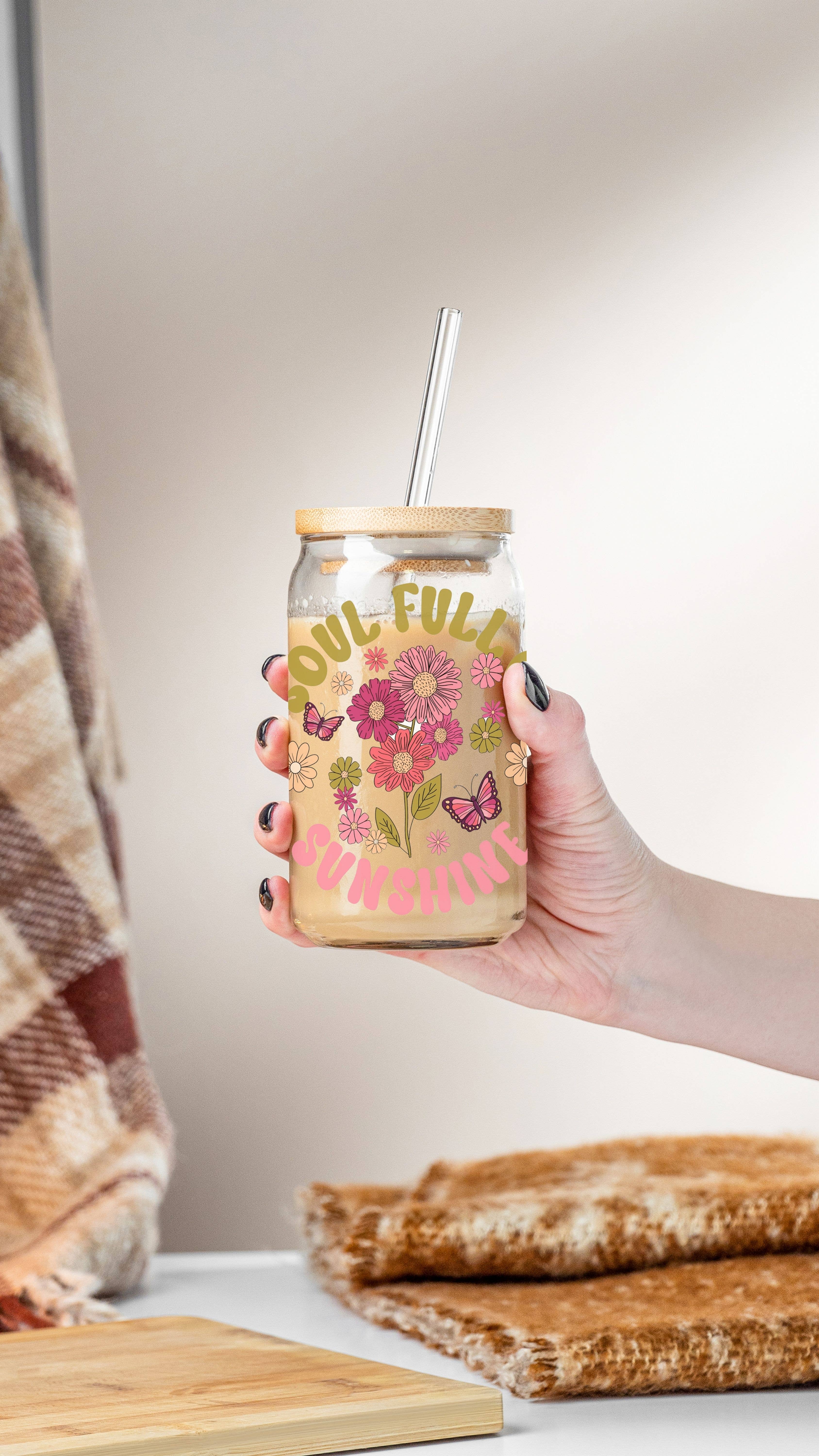 Emma and G Designs - Wholesale Drinking Glass/Cup - Soul Full of Sunshine Beer Can Glass Cup 16 oz |GLASS ONLY1