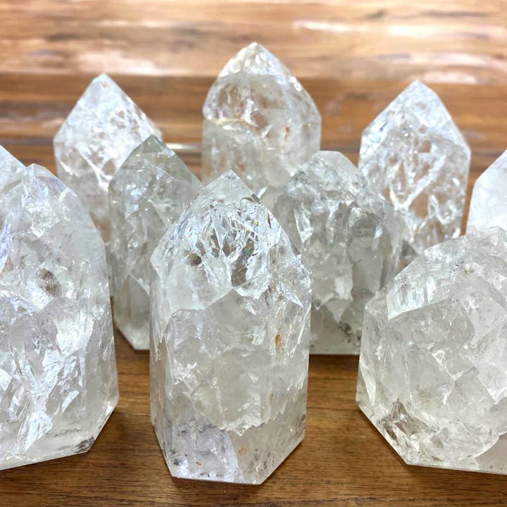 Wholesale Rainbow Quartz Polished Pillars with Rainbow Inclusions 1.5 to 3" - Under .3kg for wholesale by Crystal Joys Wholesale