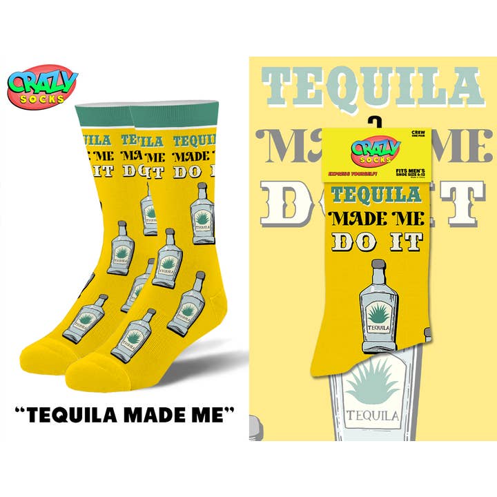 Tequila Made Me Do It - Womens Crew Folded for wholesale by Crazy Socks