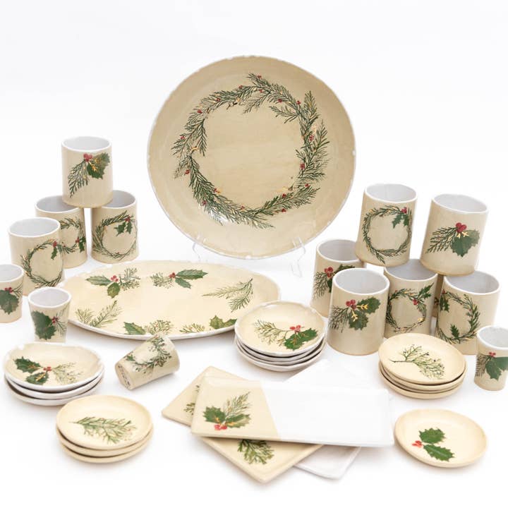 Tara Kothari - Wholesale Jewelry Dish - Winter Evergreen Jewelry Dish - Handmade with pressed leaves4