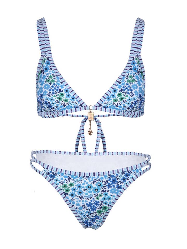 Dipped Shop - Wholesale Two Piece Swimsuit - Women's - Trendy Floral Printed Bikini Swimwear DP25C5498