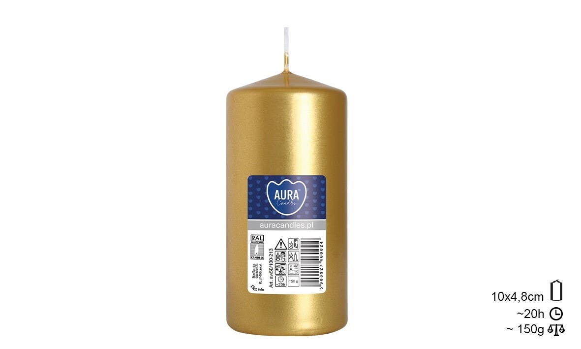 Esoterica Arte – wholesale Pelarljus – V. pillarljus guld 50x100 mm (8 stycken)0