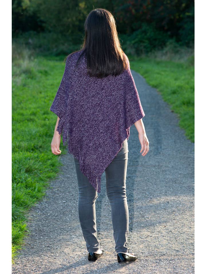 Superbia – wholesale Poncho – Women's – One Size Glitter Knitted Poncho-P1753