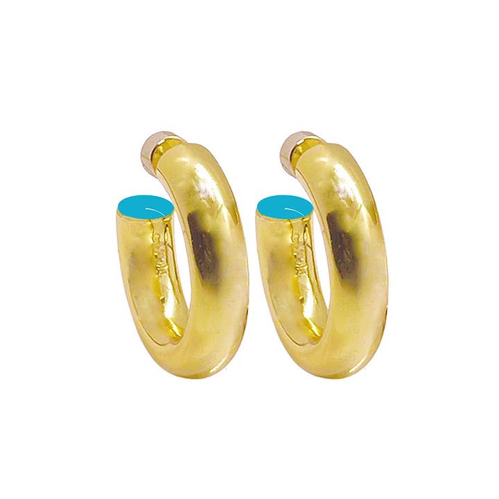 Mini Fern Hollow Hoop Earrings for wholesale by Syd and Pia NYC, LLC