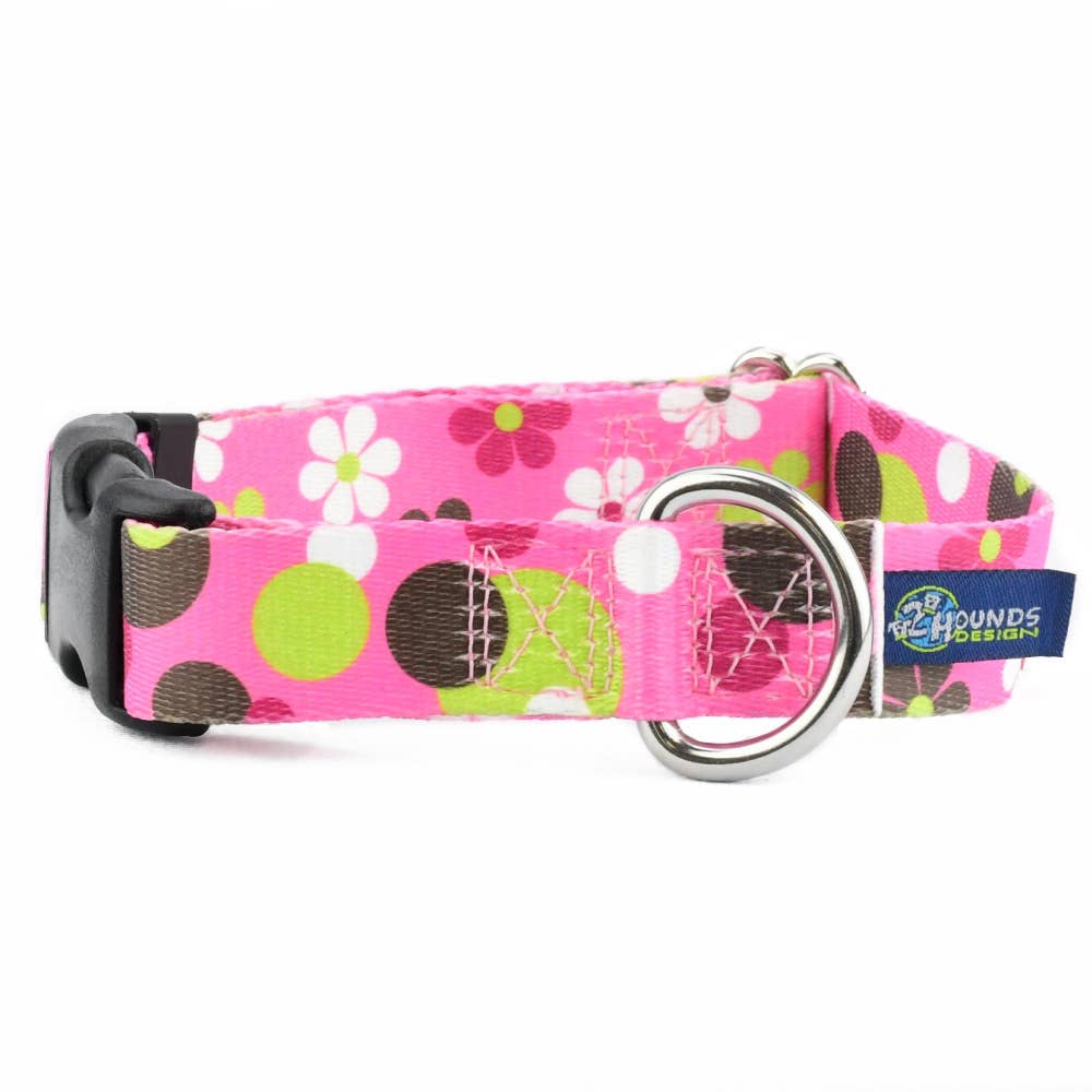 2 Hounds Design - Wholesale Pet Collar - Dog - 1″ EarthStyle Daisy Dot Dog Collar1