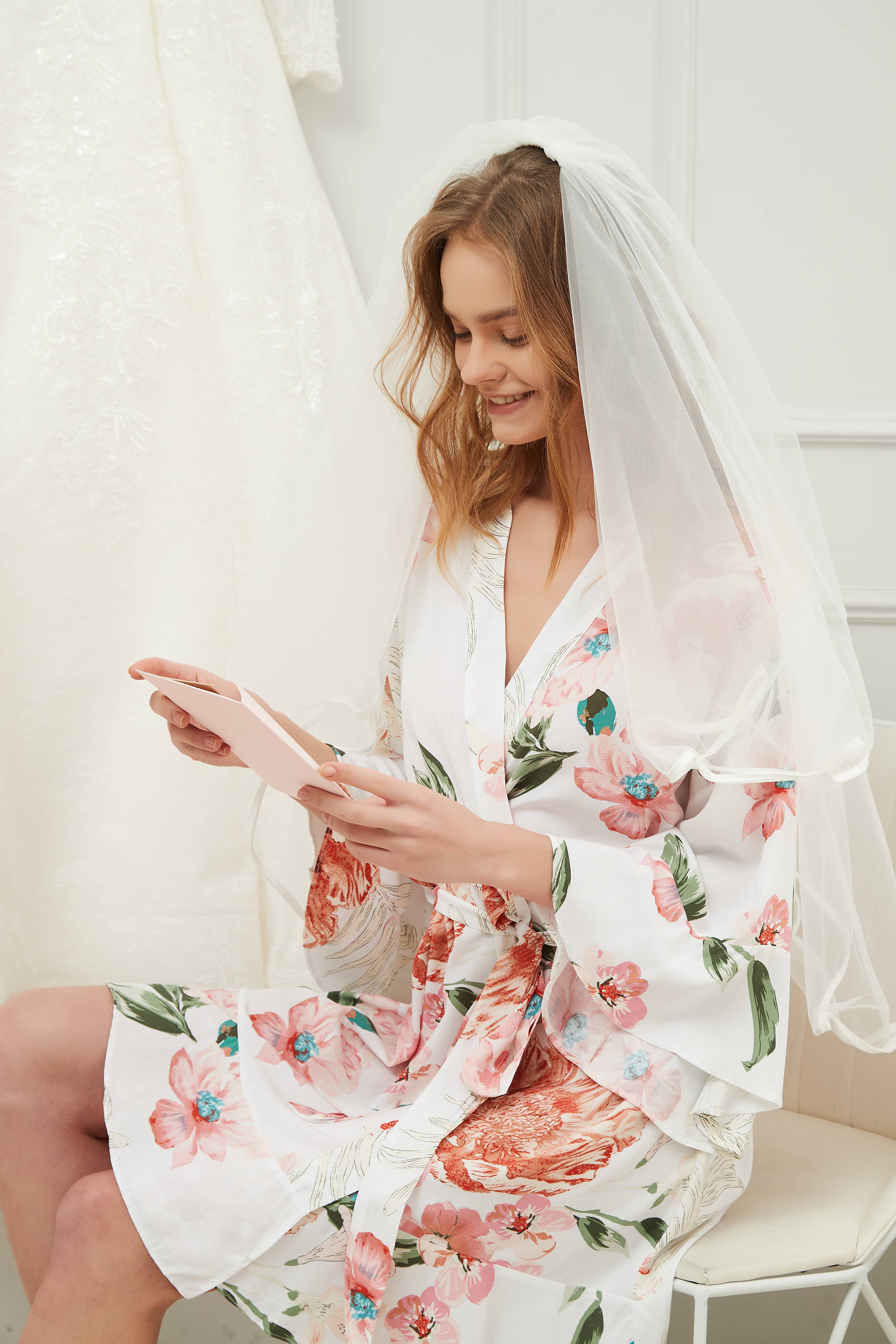 Mackleys - Wholesale Robe - Women's - PREORDER Floral Matte Satin Ruffle Robe0