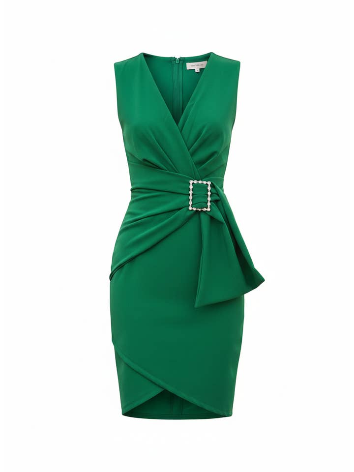 SHORT GREEN ANDALUCÍA DRESS 22891 for wholesale on Faire2