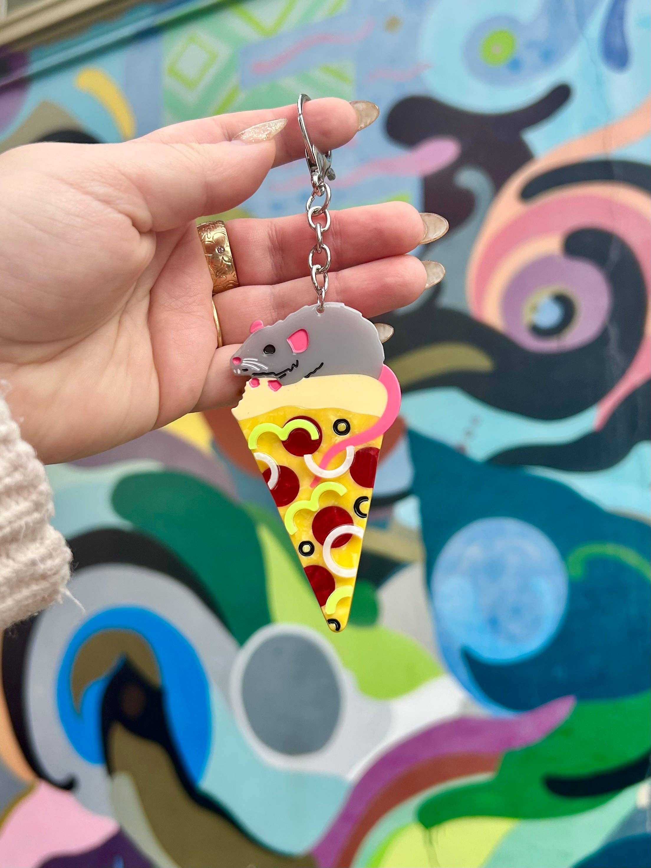 The Peach Fuzz - Wholesale Keychain - Unisex - Pizza Rat Keychain2