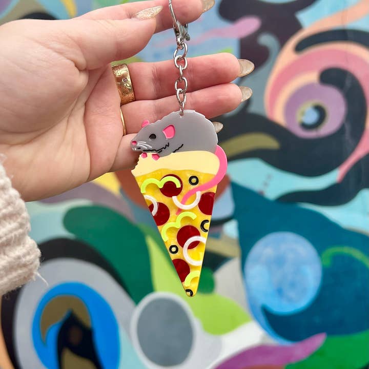 The Peach Fuzz - Wholesale Keychain - Unisex - Pizza Rat Keychain2
