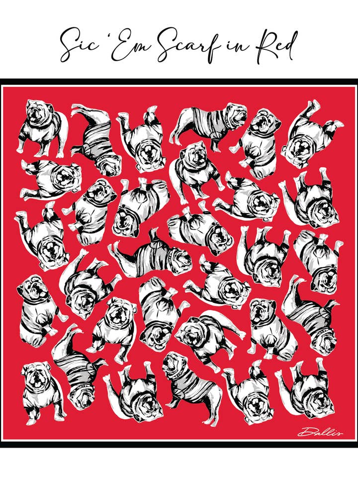 Sic 'Em Gameday Scarf | Red for wholesale by Dallis Foshee Art & Design, LLC