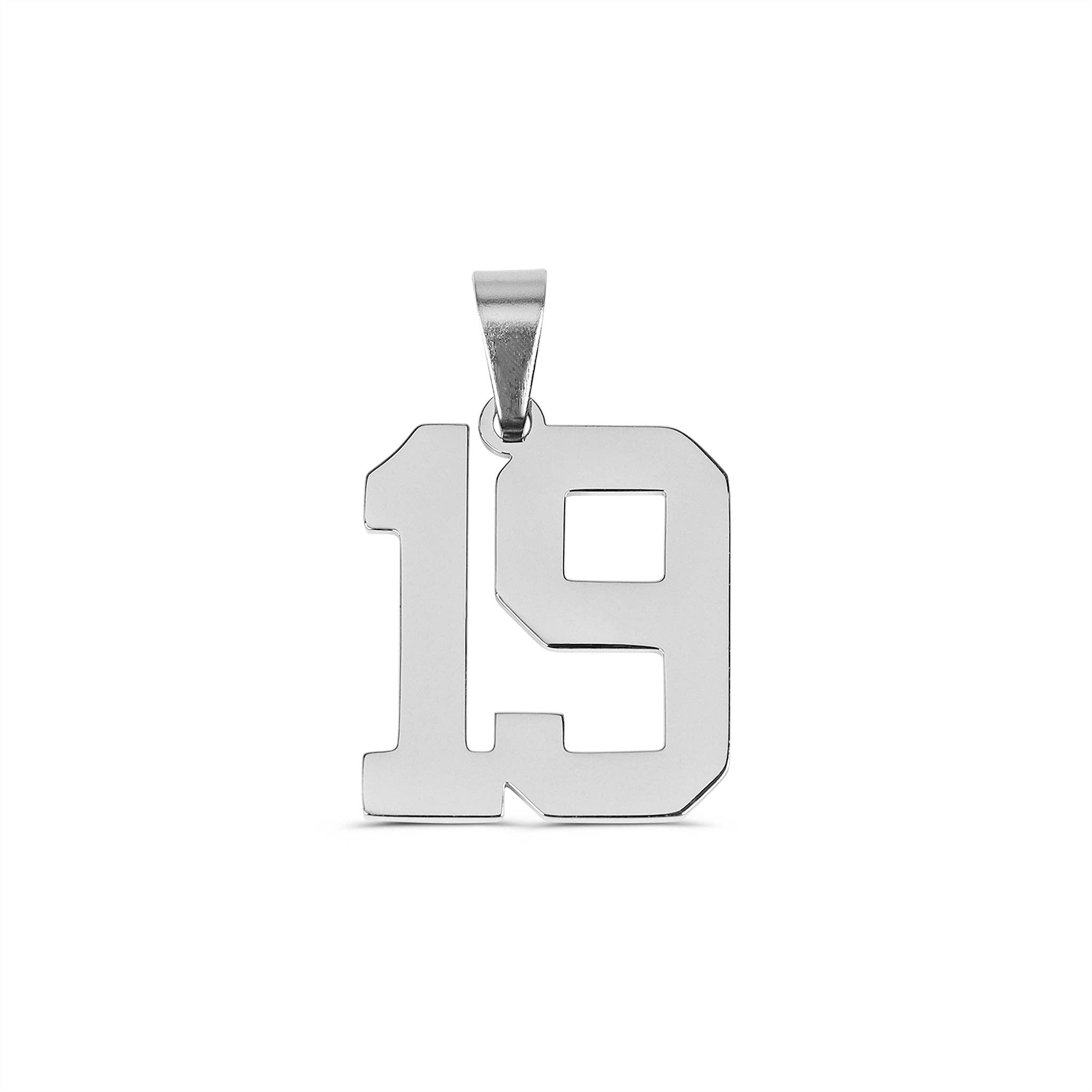 WJW - Wholesale Individual Charm/Pendant - Stainless Steel Sport Number Pendants19