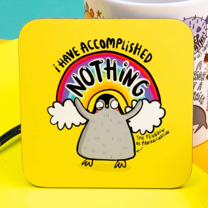 Pingvin af Prokrastination Bordskånere for engroshandel hos Katie Abey