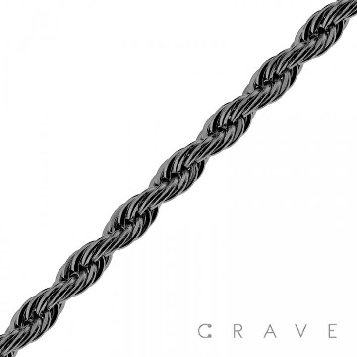 BLACK IP PLATED SS ROPE CHAIN LINK BRACELET for wholesale by CRAVE
