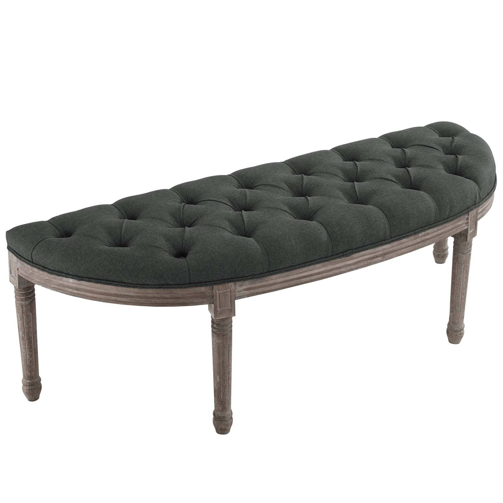 Modway - Wholesale Bench - Esteem Vintage French Upholstered Fabric Semi-Circle Bench12