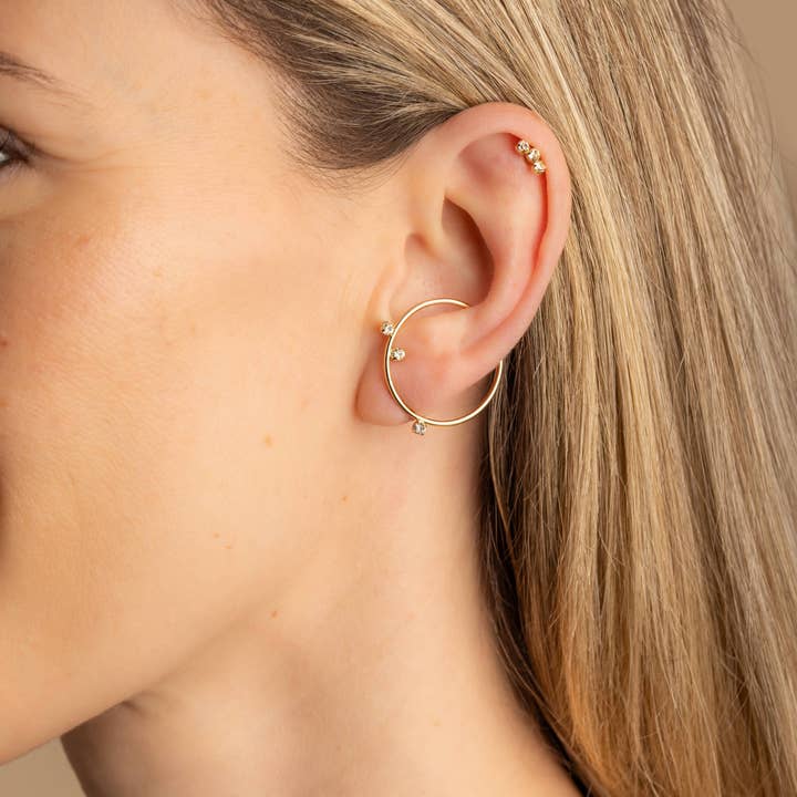 April Please - Wholesale Single Earring - GASTON EAR PIERCING, Helix Conch Tragus silver/gold plated