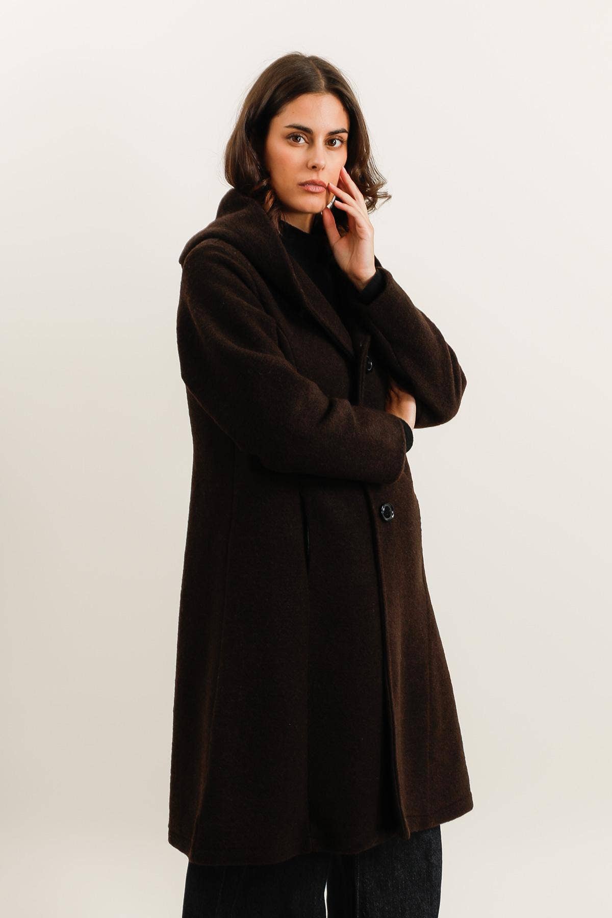 la maison des fibres naturelles - Wholesale Coat - Women's - Long plain wool coat 99320 20% Polyester - 80% Wool4