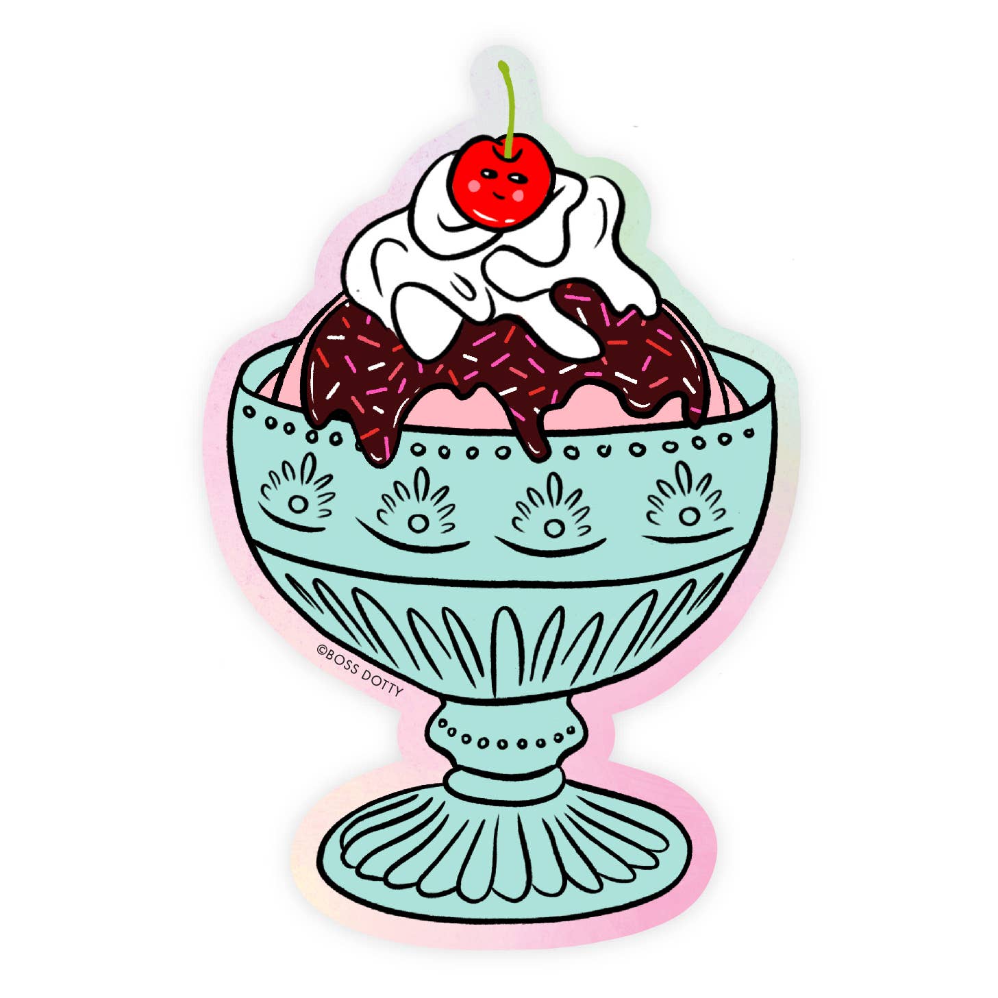 Boss Dotty Paper Co. - Wholesale Sticker - Ice Cream Sundae Sticker0