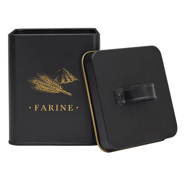 Sort og gylden metalmelkasse for engroshandel hos Housse De Rêve