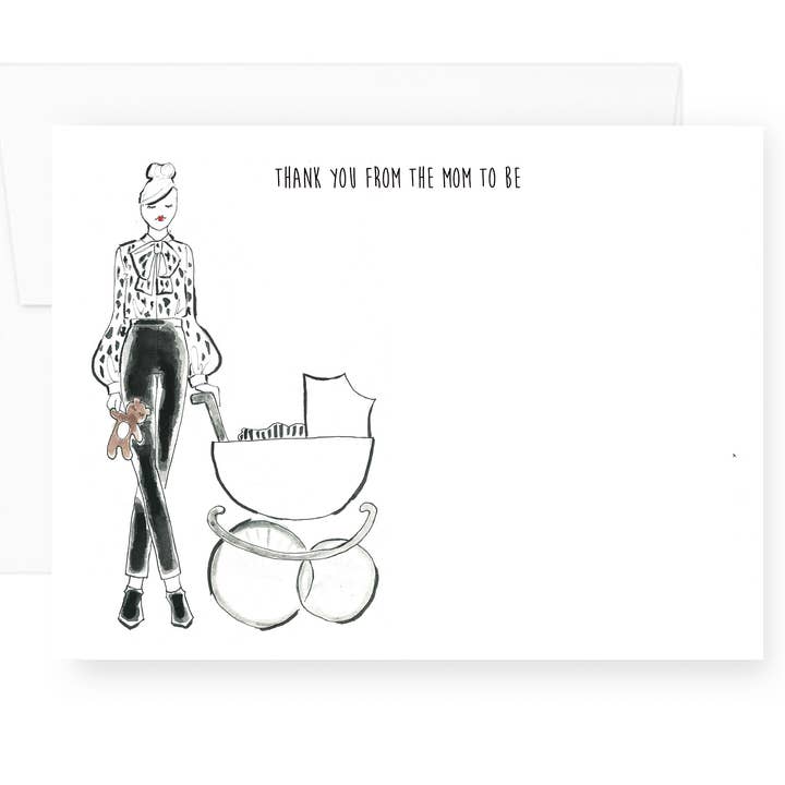 Mom to Be Note Card Set | Baby Shower gift + Thank You Cards for wholesale by Lacee Swan