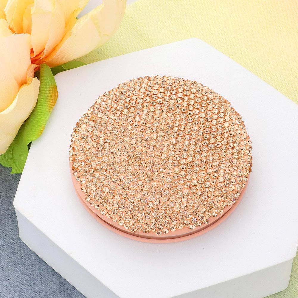 Sensibling Corp. - Vente Miroirs de poche - Miroir compact rond clouté Bling9