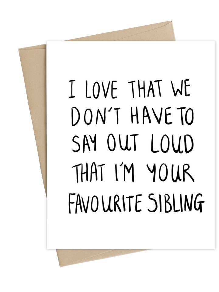 Biglietto preferito per fratelli e fratelli per la vendita all'ingrosso da parte di Little May Papery