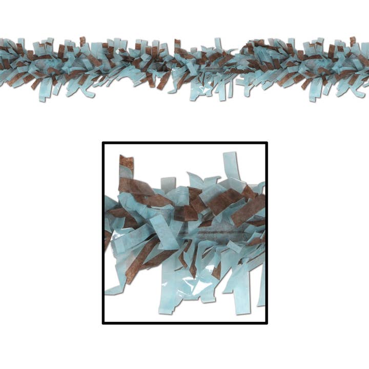 Beistle - Wholesale Bunting/garland - 25' Light Blue and Brown Tissue Festooning