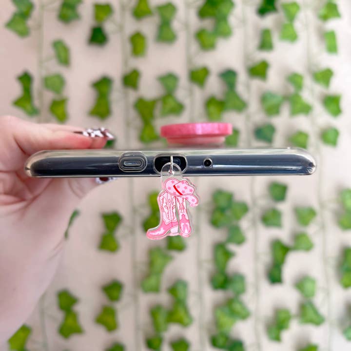 Amberlin Studio - Wholesale Phonecase Strap - Kindle Charm, Cowgirl Boots Bookish E-Reader Dust Plug