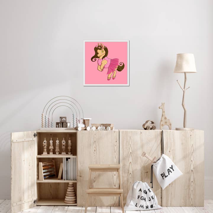 Dancing Littles Jungle - Wholesale Canvas Art - Kids & Baby - Heidi the Horse Framed Canvas by Dancing Littles Jungle5