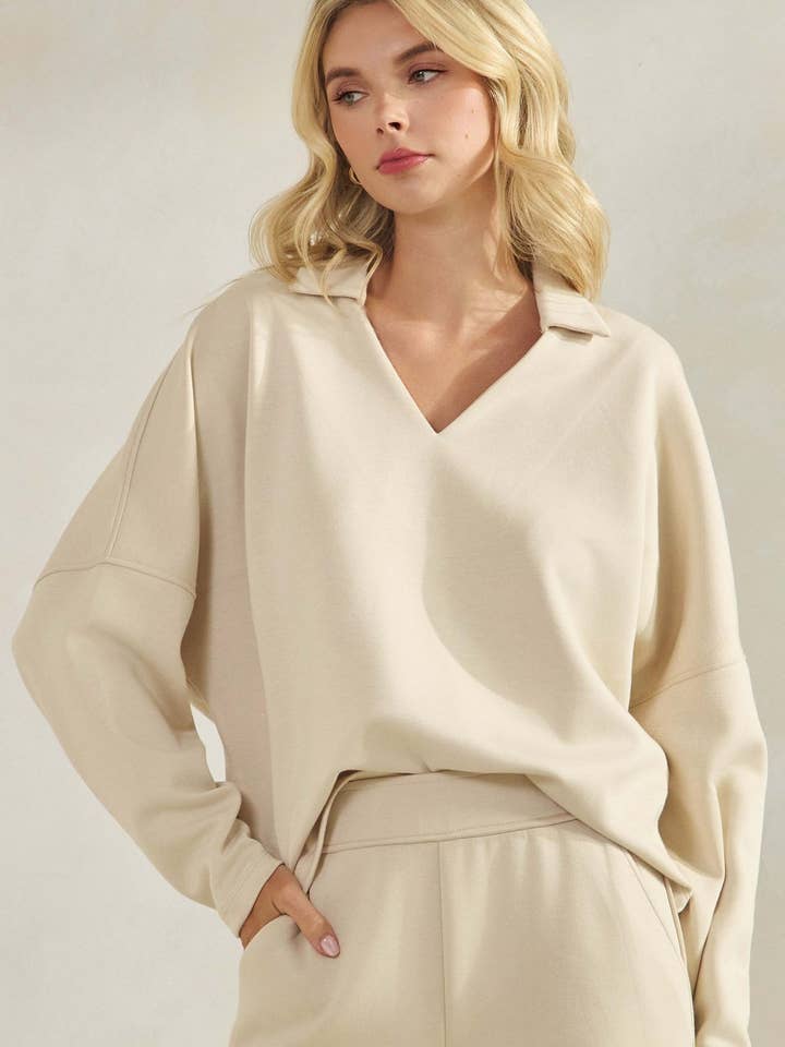 Zeitlose Eleganz Kragen V-Ausschnitt Ultrabequemes Oberteil für den Großhandel von Yelete