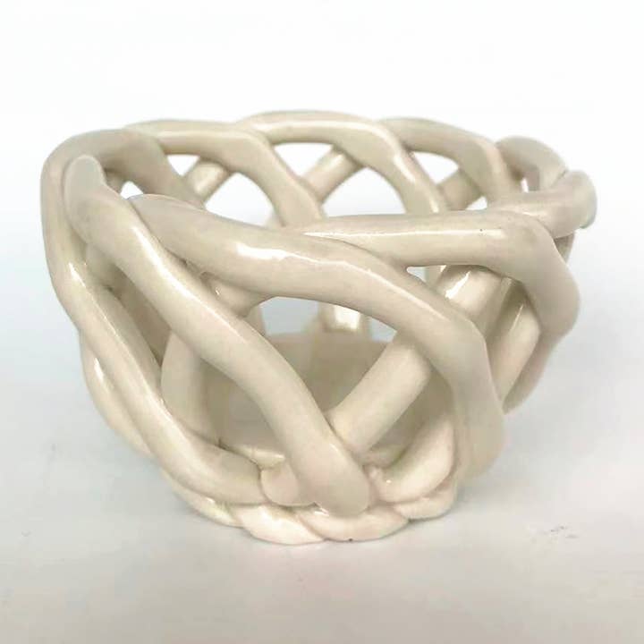 4 TONES ROUND BASKET 7.5X4.5 SAND CERAMIC A for wholesale by VdE Tivoli 1996