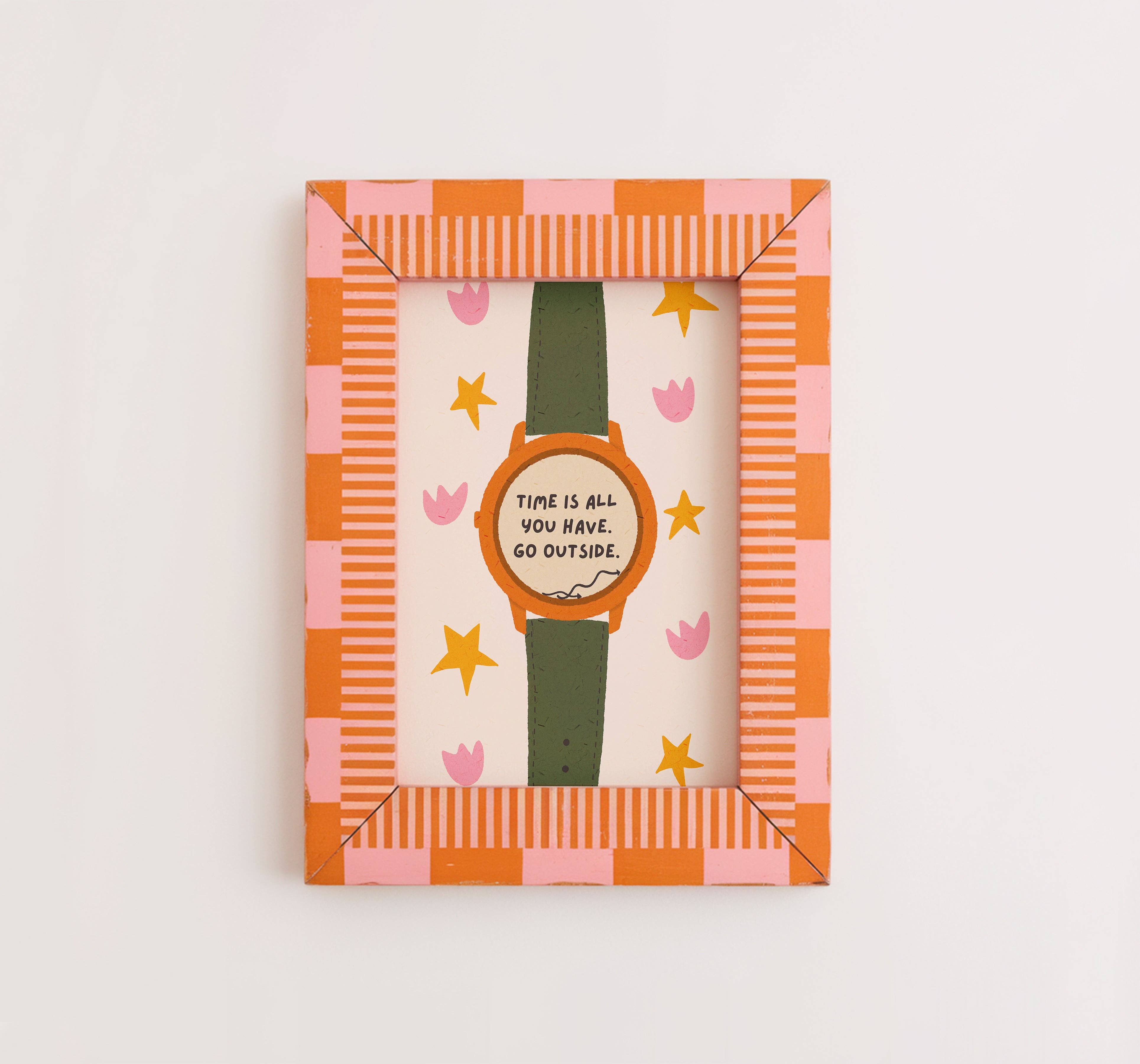 Pink Giraffe Print Co - Wholesale Art Print - Time is all you have, go outside print3