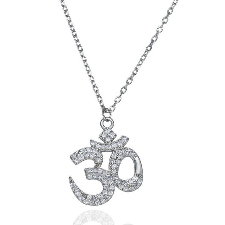 Sterling Silver Om Choker with Zirconia for wholesale by Las Joyas de Amanda