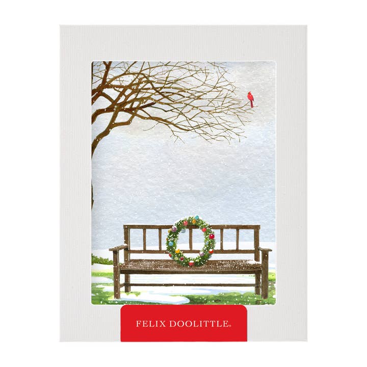 Snowy Wreath - Boxed Holiday Christmas Cards for wholesale by Felix Doolittle