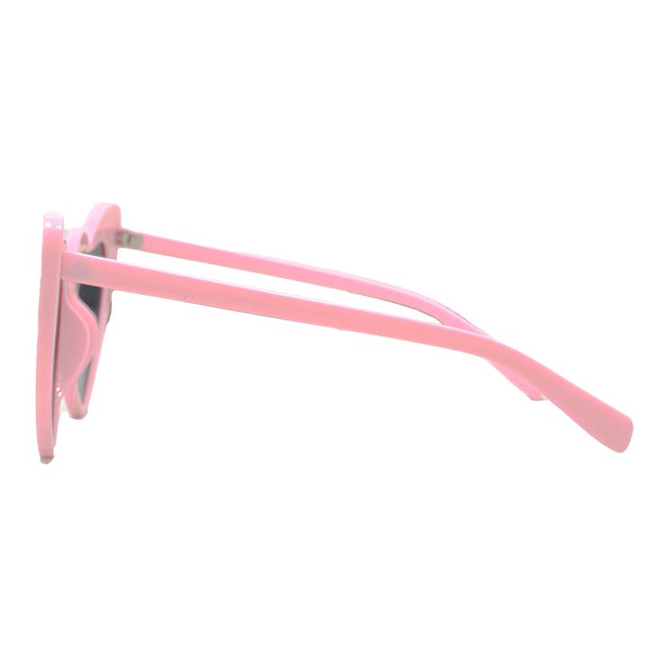 Funky Junque - Wholesale Sunglasses – Women's - Heart Shaped Sunglasses - Pink Frames/Smoke Lenses2