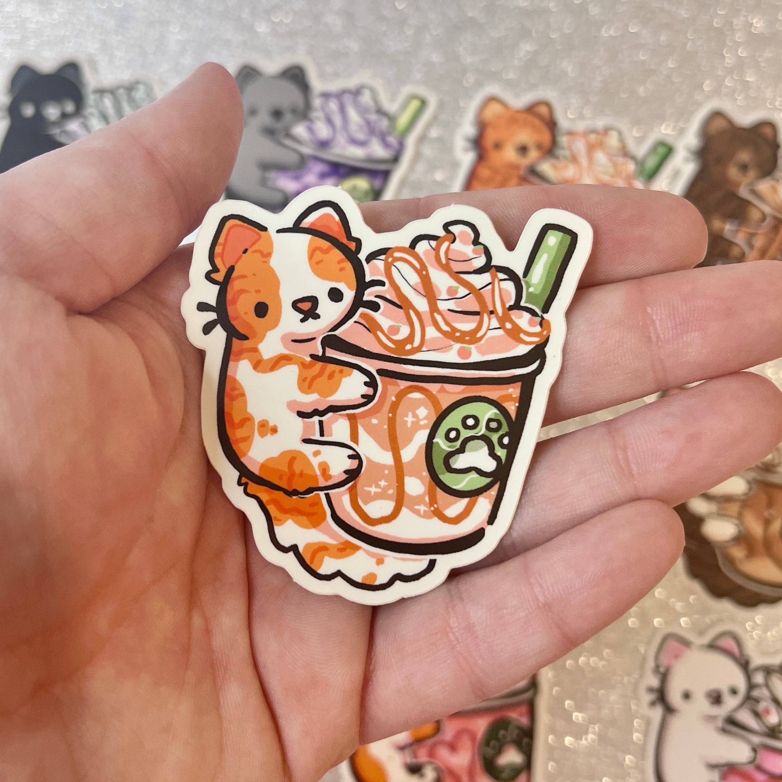 Woolblossom - Wholesale Sticker - Kitty Frappe ~ Stickers4