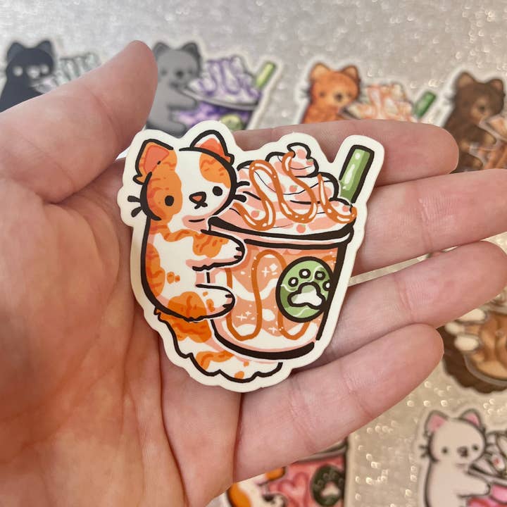 Woolblossom - Wholesale Sticker - Kitty Frappe ~ Stickers4