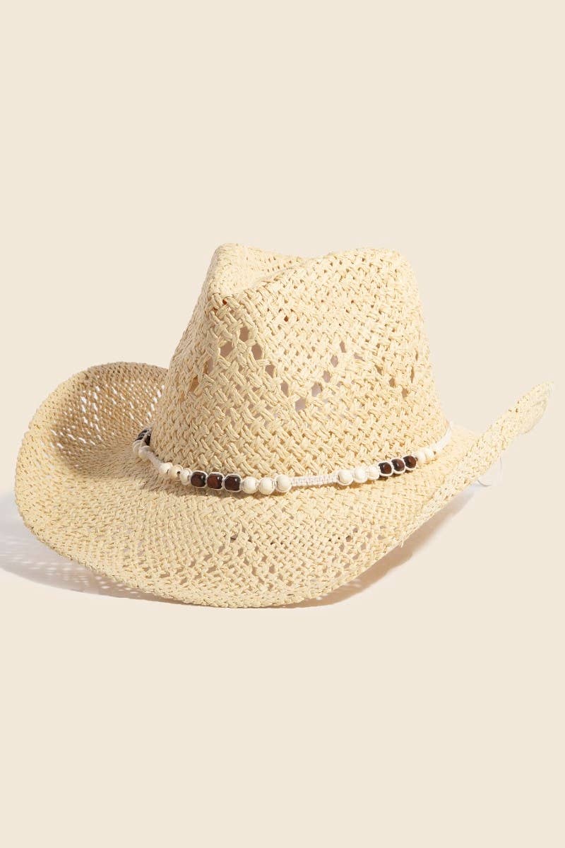 Anarchy Street - Wholesale Fedora - Women's - Mixed Beaded Strap Western Fedora Straw Hat6
