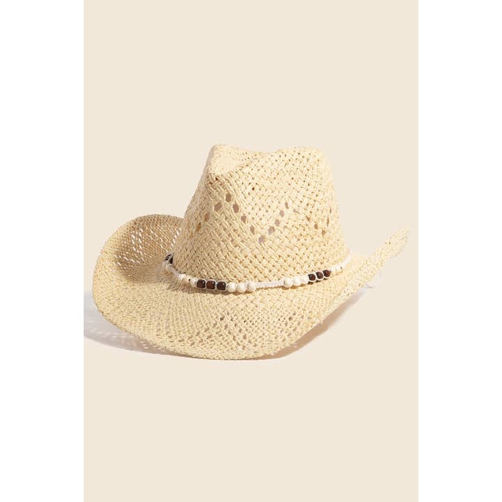Anarchy Street - Wholesale Fedora - Women's - Mixed Beaded Strap Western Fedora Straw Hat6
