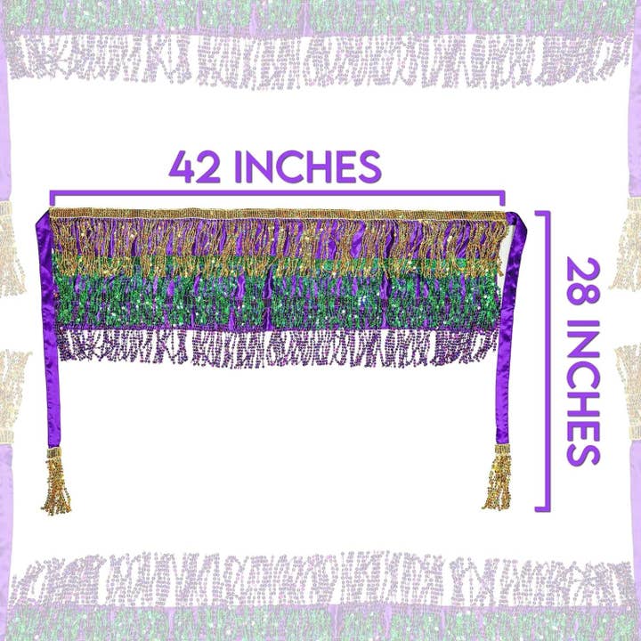 The Mardi Gras Krewe - Wholesale Skirt - Women's - Mardi Gras Outfit for Women Sequin Skirt, Purple Green & Gold Sequin Skirt