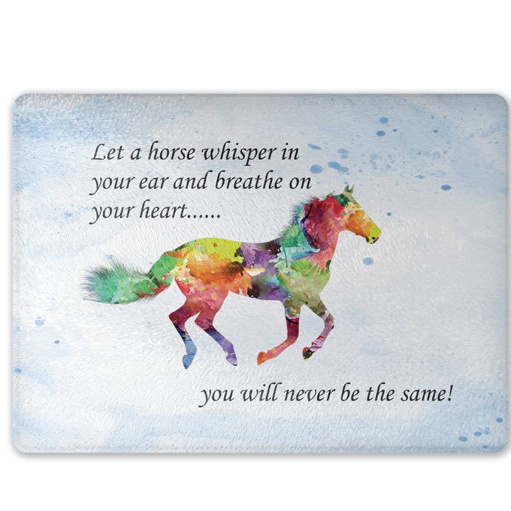 Planche à découper en verre pour charcuterie - Let a Horse pour la vente par Dusty & Delilah Designs