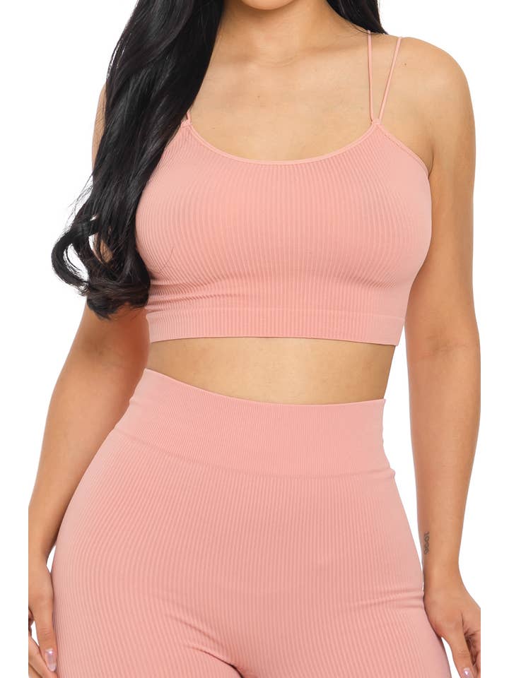 Lime All the Time - Wholesale Activewear Set - Women's - 2 Pcs Double Spaghetti Strap Tank Top and Biker Shorts Set