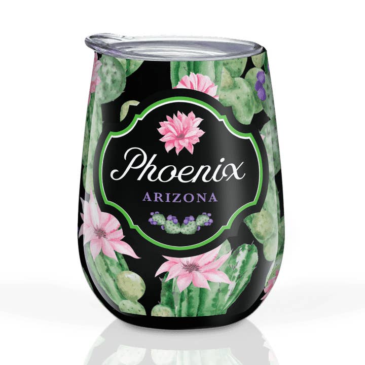 Copo de vinho personalizado Southwest Texture Black Stainls por atacado de Matrix