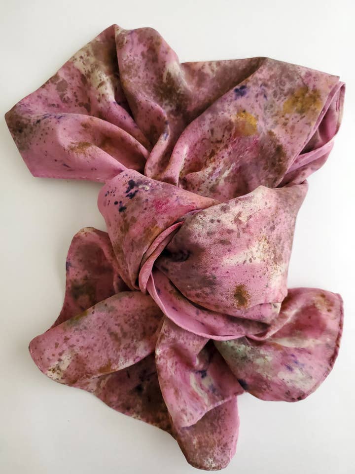 Cachecol em Crepe de Seda Tingida Naturalmente ANAK (Têxtil Longo 71") por atacado de Lu France Interiors LLC